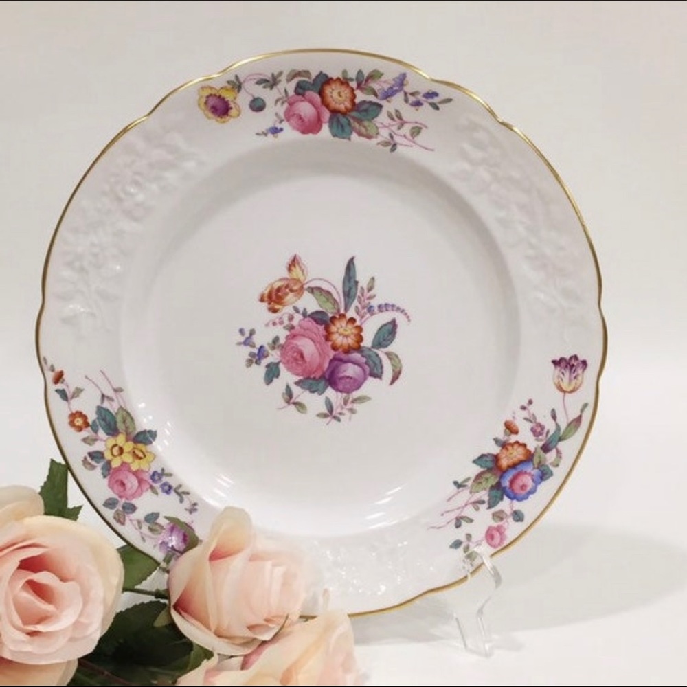 SPODE Copeland's CHRISTINE Pattern Gold Rim China Dinner Plate England 1…